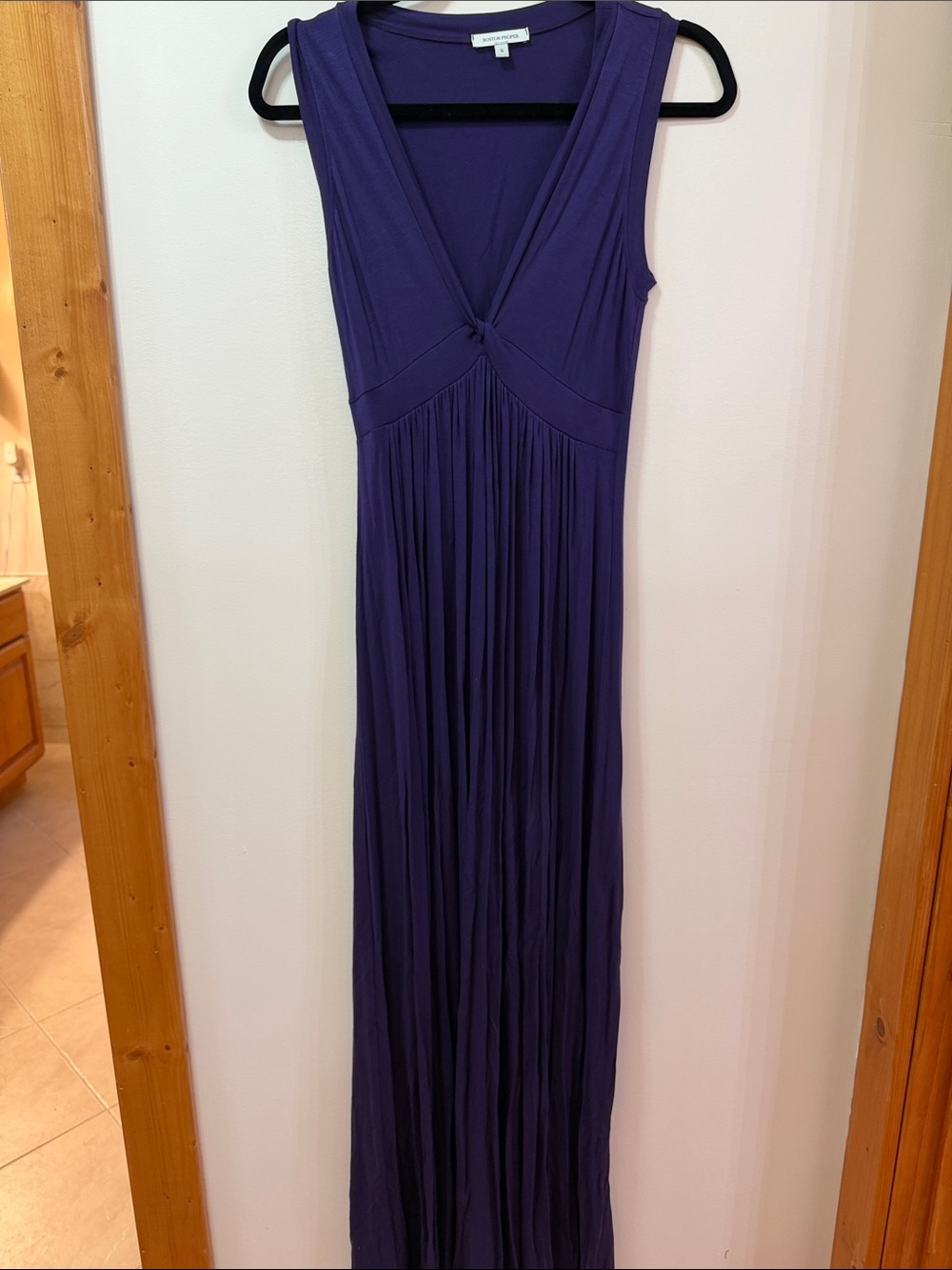 Boston Proper . V Neck Deep Purple Sleeveless Maxi Dress. Like New. Size Small